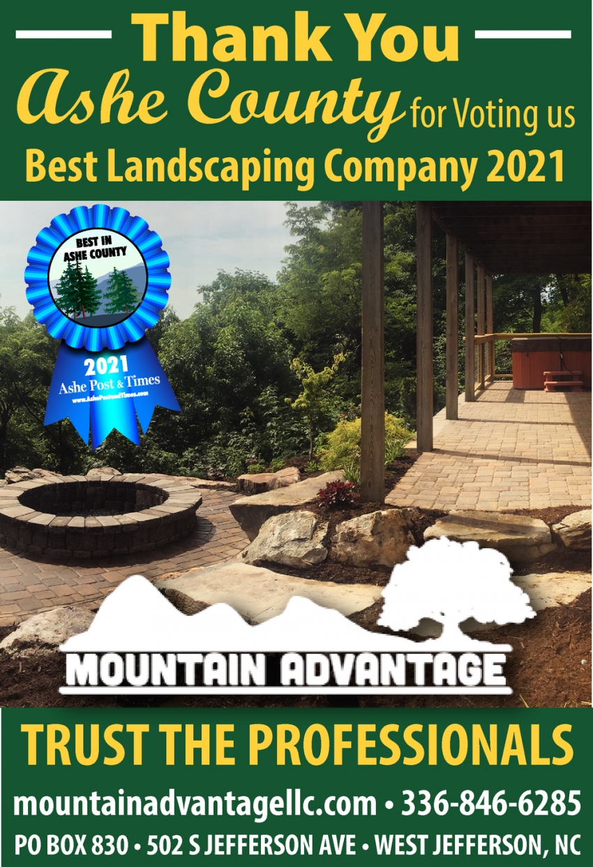 Thank You Ashe County for Voting Us Best Landscaping Company 2020
