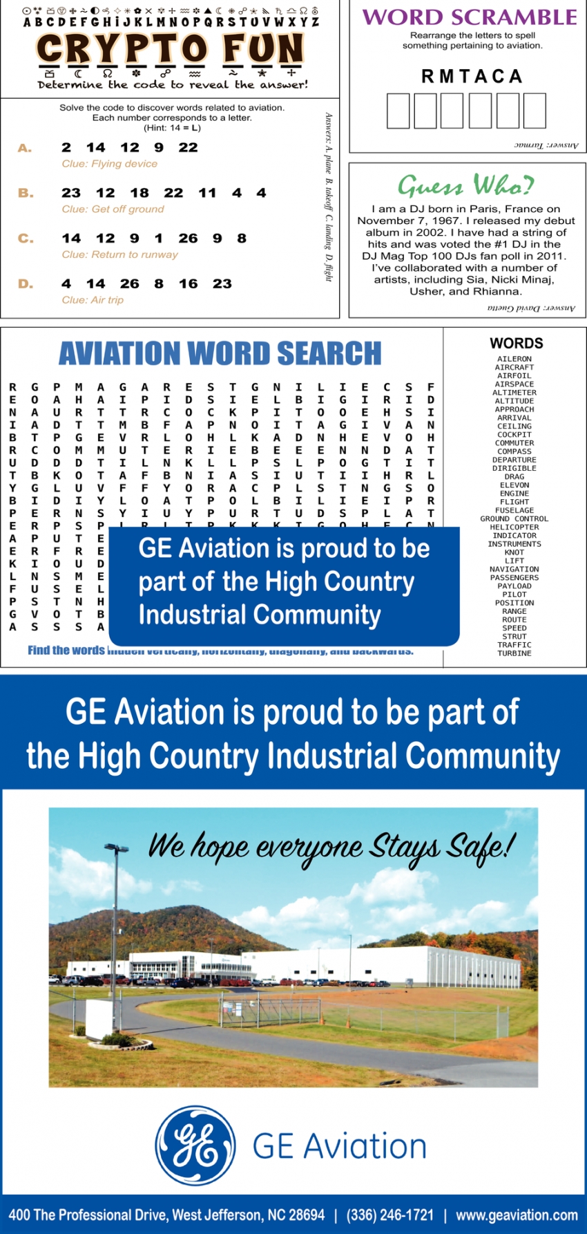 GE Aviation Is Proud to Be Part of the High Country Industrial Community