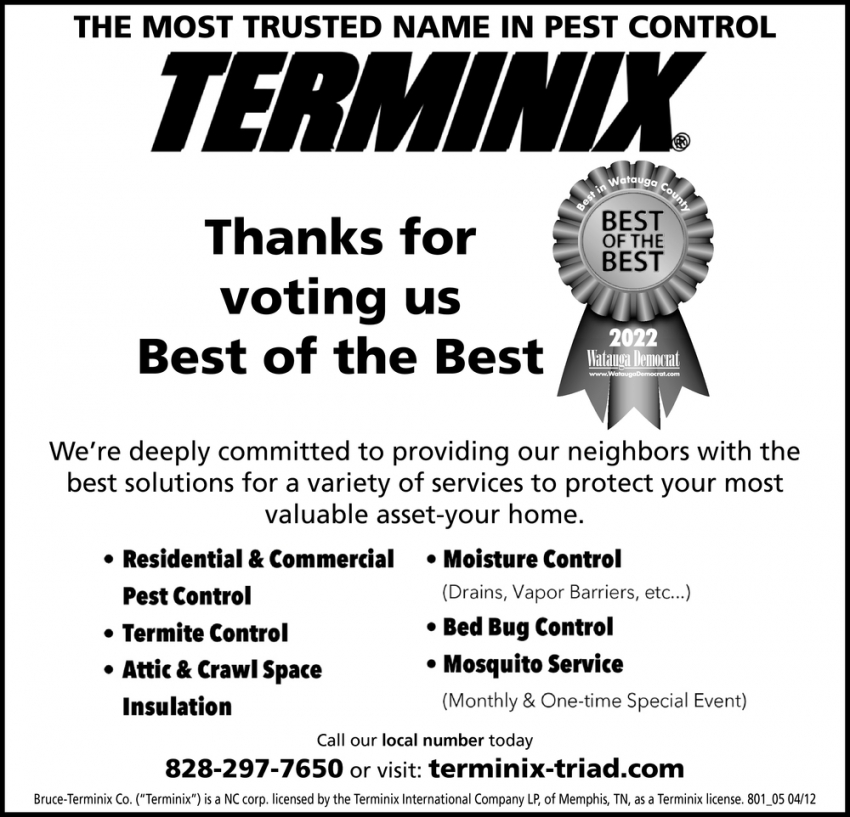 The Most Trusted Name in Pest Control