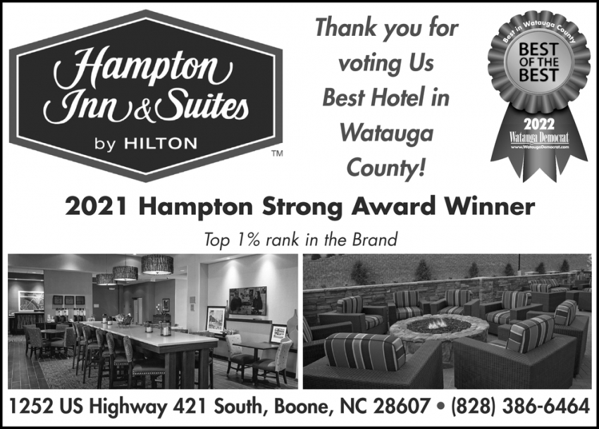 Thank You For Voting Us Bst Hotel In Watauga County! 