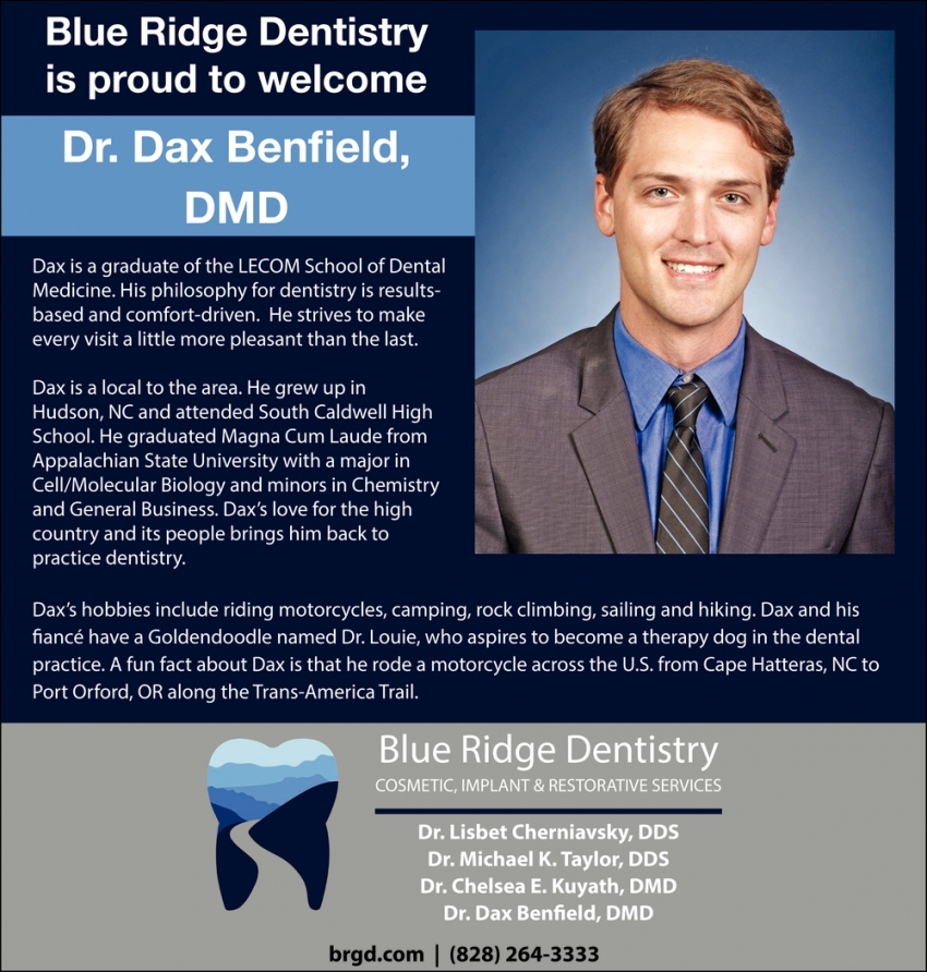 Welcome Dr. Dax Benfield