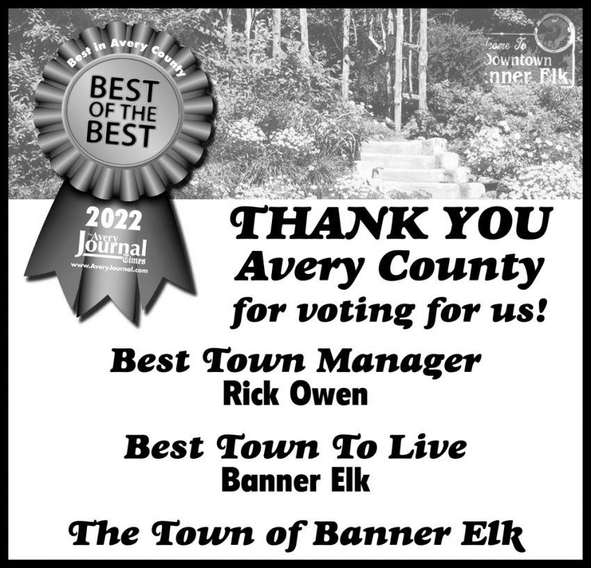 Thank You Avery County for Voting Us!