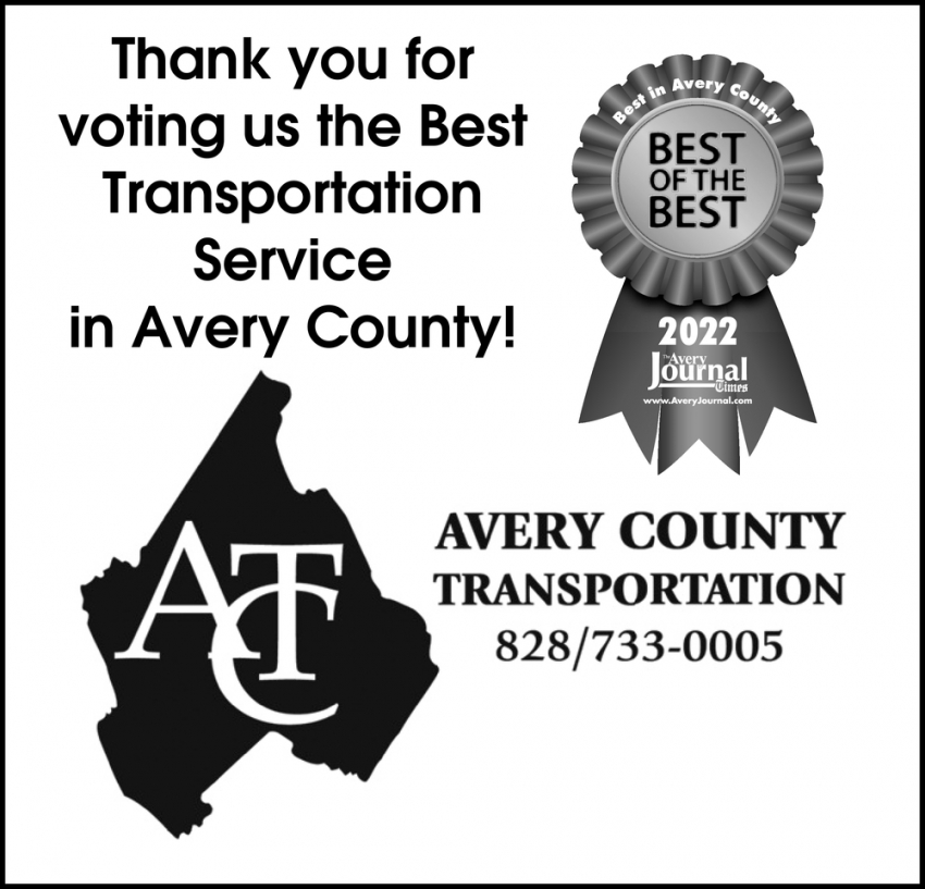 Thank You For Voting Us Best Transportation Service In Avery County