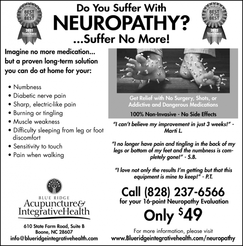 Do You Suffer With Neuropathy? Suffer No More!