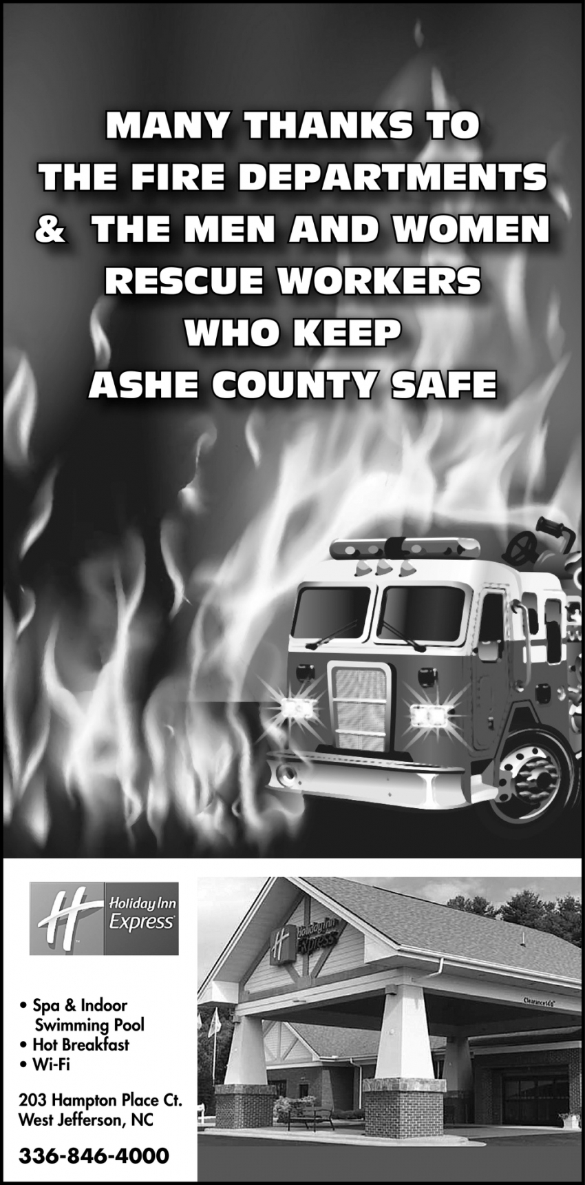 Many Thanks To Fire Departments & Men And Women Rescue Workers Who Keep Ashe County Safe