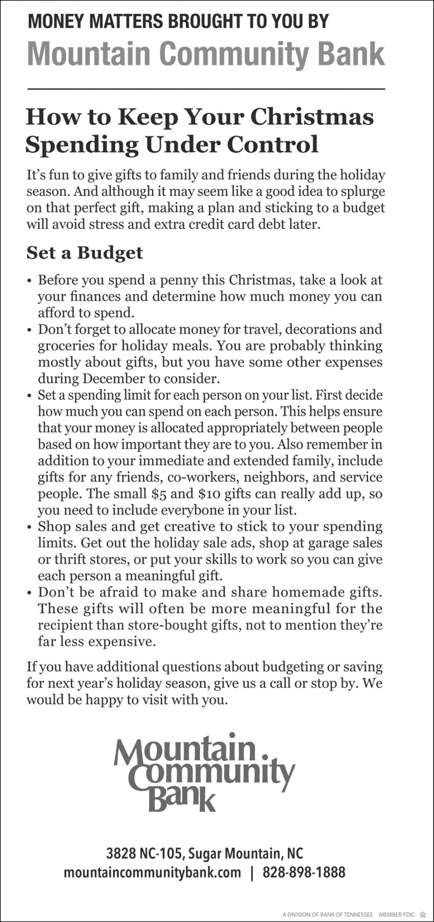 Set a Budget