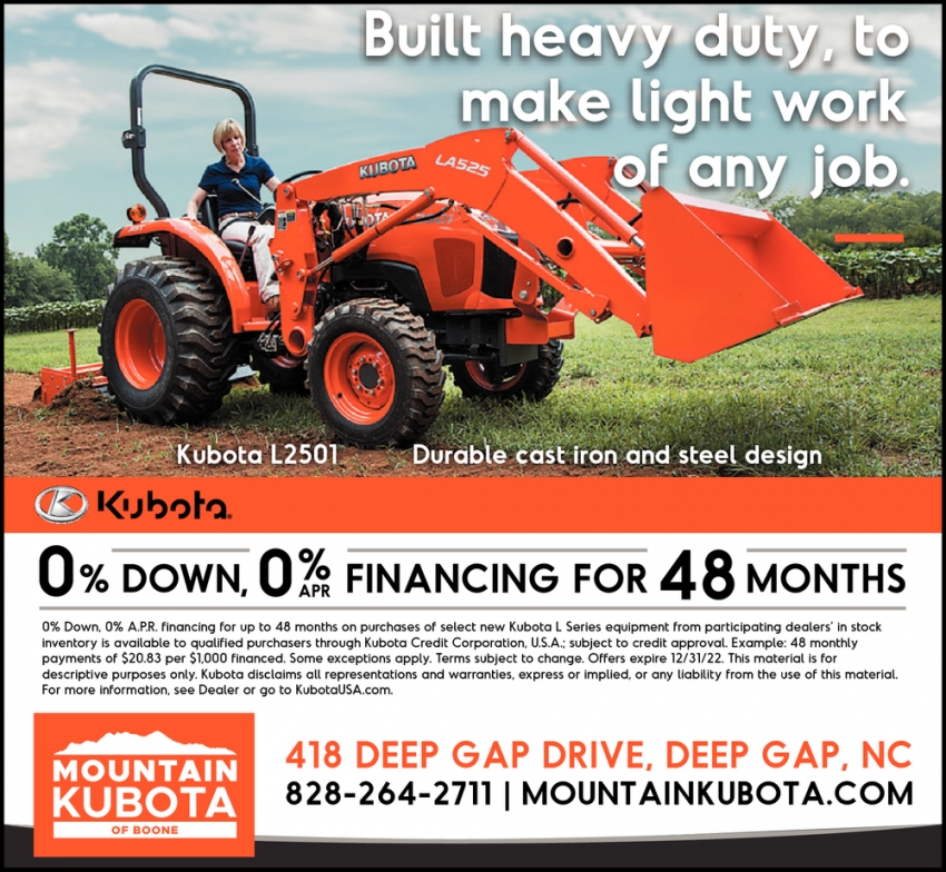 0% Down, 0% Financing For 48 Months