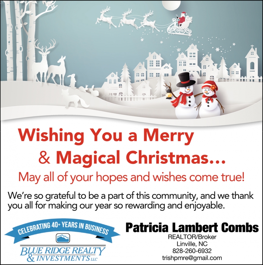 Wishing You a Merry & Magical Chrismas...
