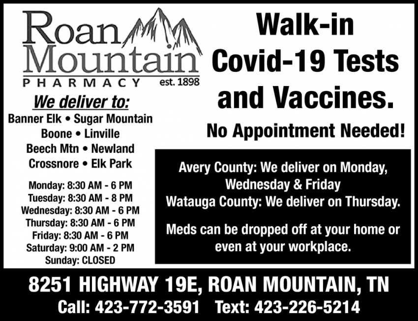 Walk-In Covid-19 Tests and Vaccines