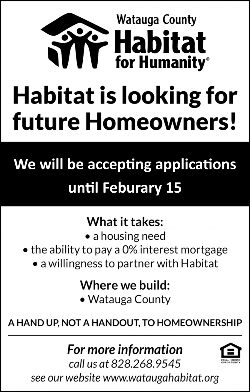 Habitat is Looking for Future Homeowners!