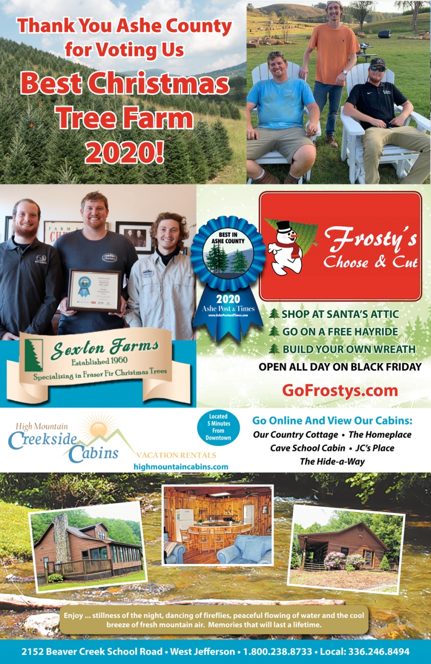 Thank You Ashe County for Voting Us Best Christmas Tree Farm 2020!