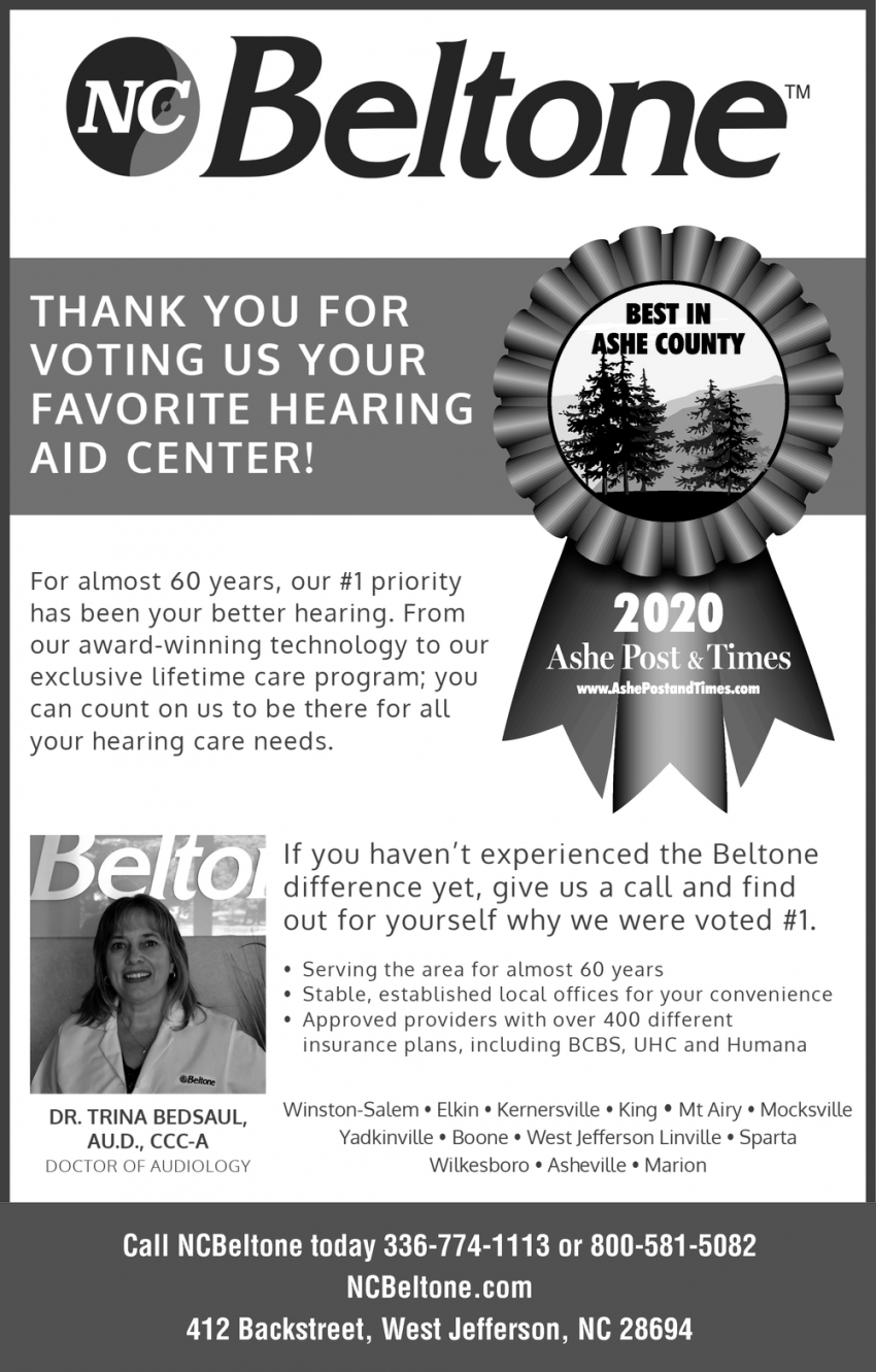 Thank You for Voting Us Your Favorite Hearing Aid Center!