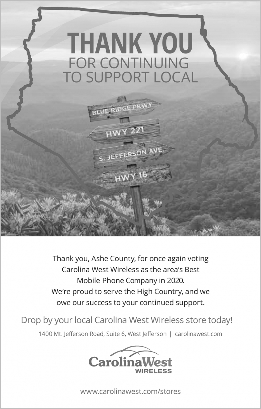 Thank You for Continuing to Support Local