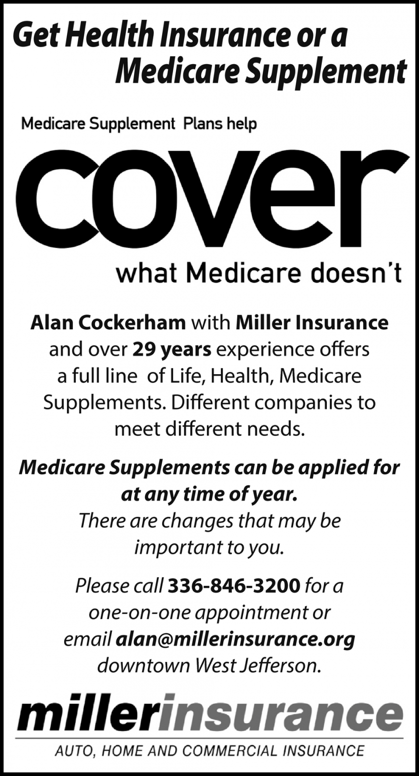 Get Health Insurance or a Medicare Supplement