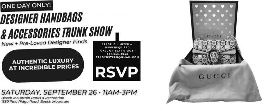 Designer Handbags & Accessories Trunk Show (September 26, 2026)