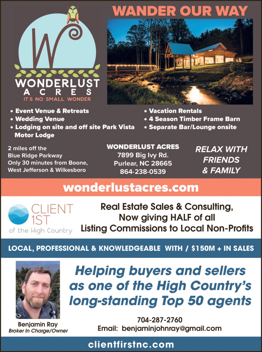 Wonderlust Acres - Client 1st of the High Country