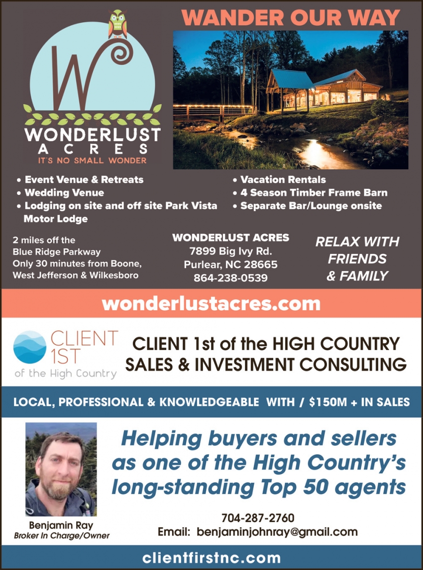 Wonderlust Acres - Client 1st of the High Country