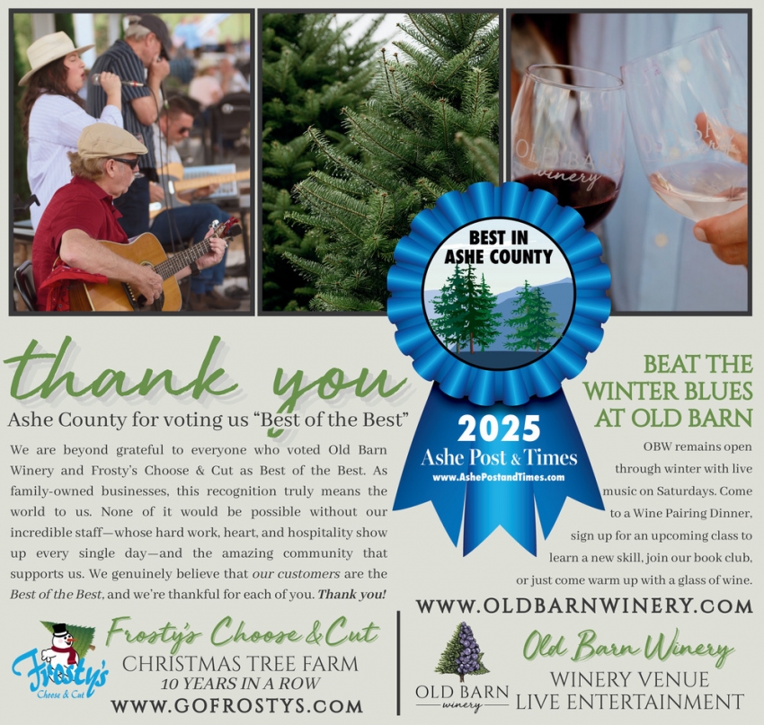 Frosty's Choose & Cut - Old Barn Winery