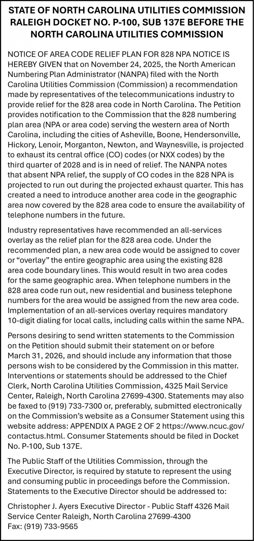 North Carolina Utilities Commission