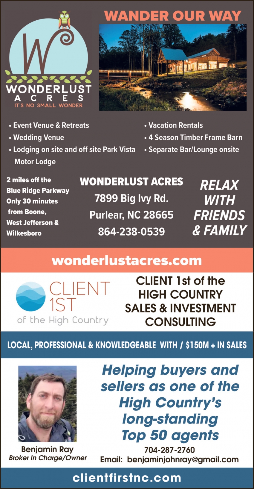 Wonderlust Acres - Client 1st of the High Country