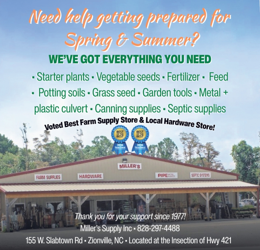 Miller's Supply Inc.