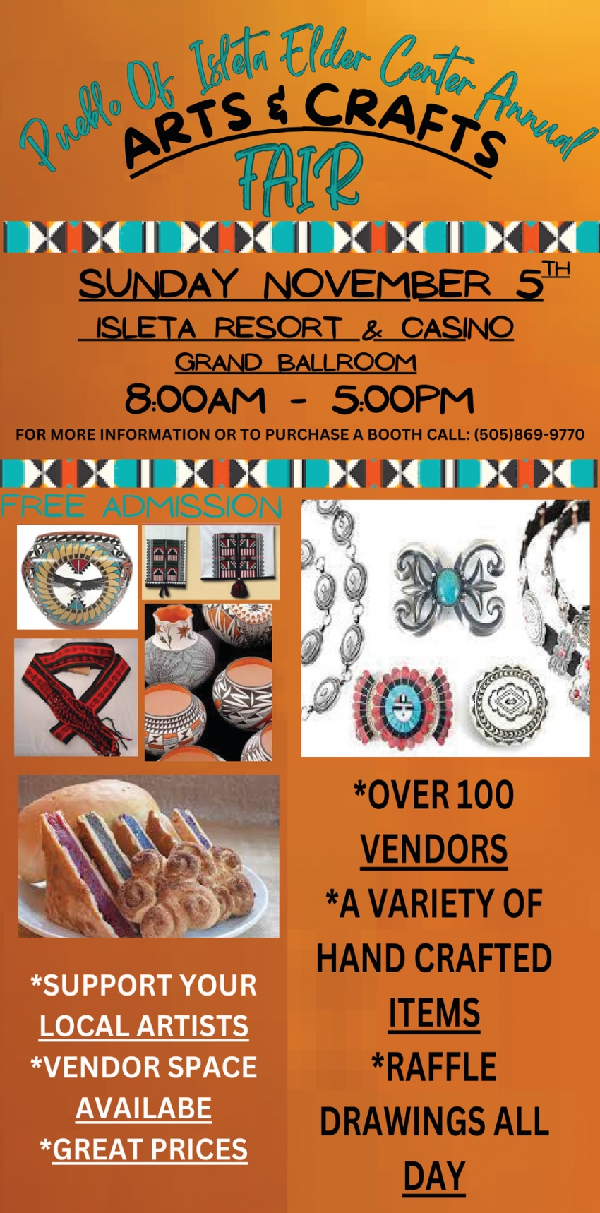 Free Admissions, Pueblo Of Isleta Elder Center Annual Arts & Crafts