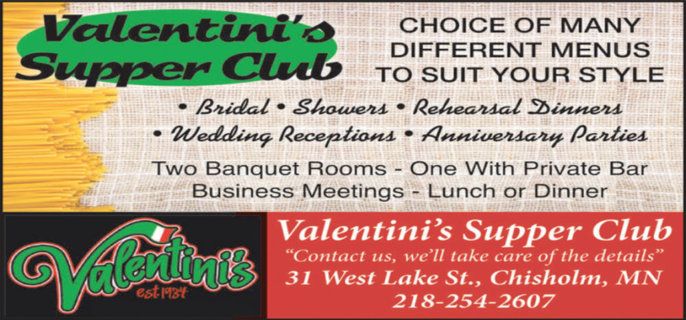 Choice of Many Different Menus to Suit Your Style, Valentini's Supper Club, Chisholm, MN