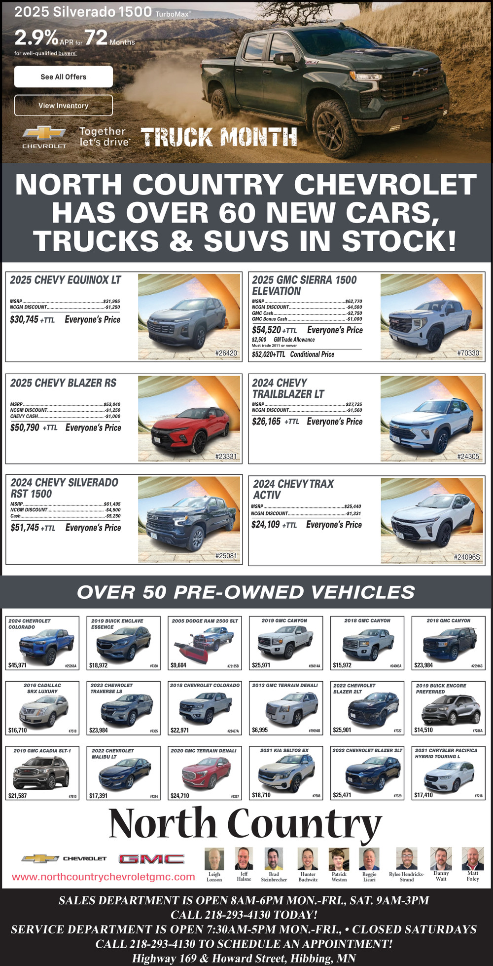 We Have Over 60 New Cars, Trucks & SUVS in Stock!, North Country GM, Hibbing, MN