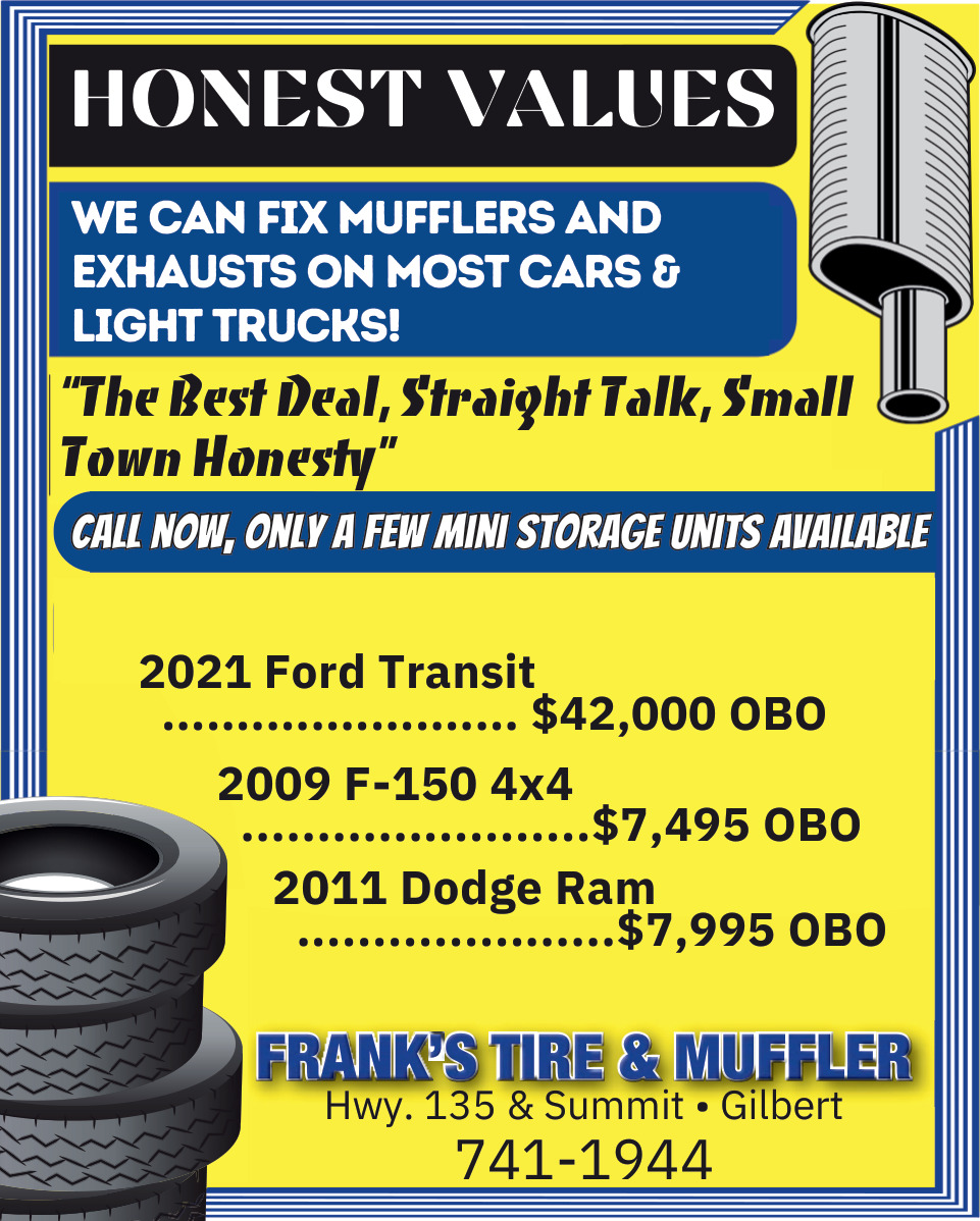 We Can Fix Mufflers and Exhausts on Most Cars & Light Trucks, Frank's Tire & Muffler, Gilbert, MN
