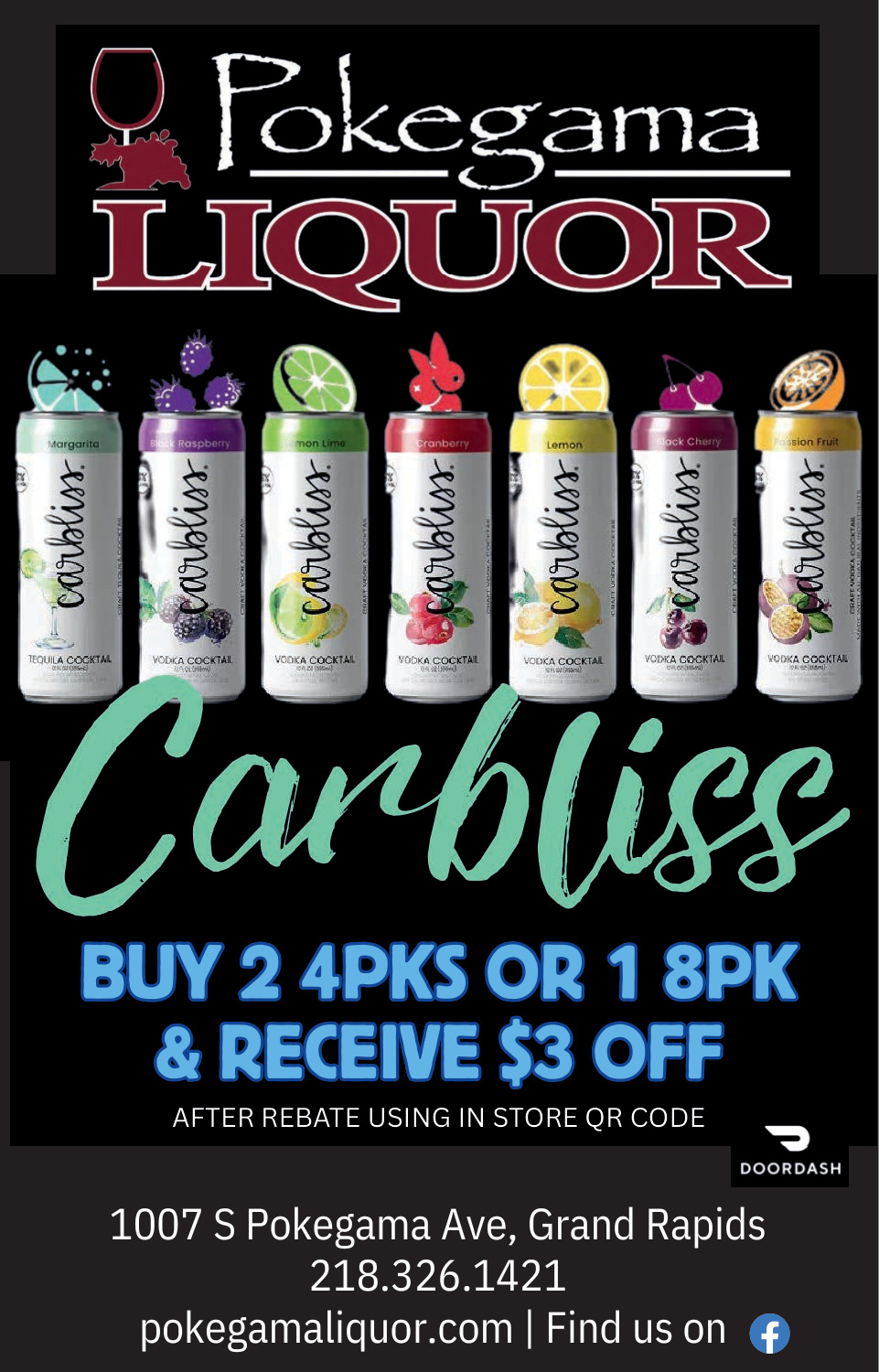 Carbliss - Buy 2 4Packs or 1 8Packs & Receive $3 OFF, Pokegama Liquor, Grand Rapids, MN