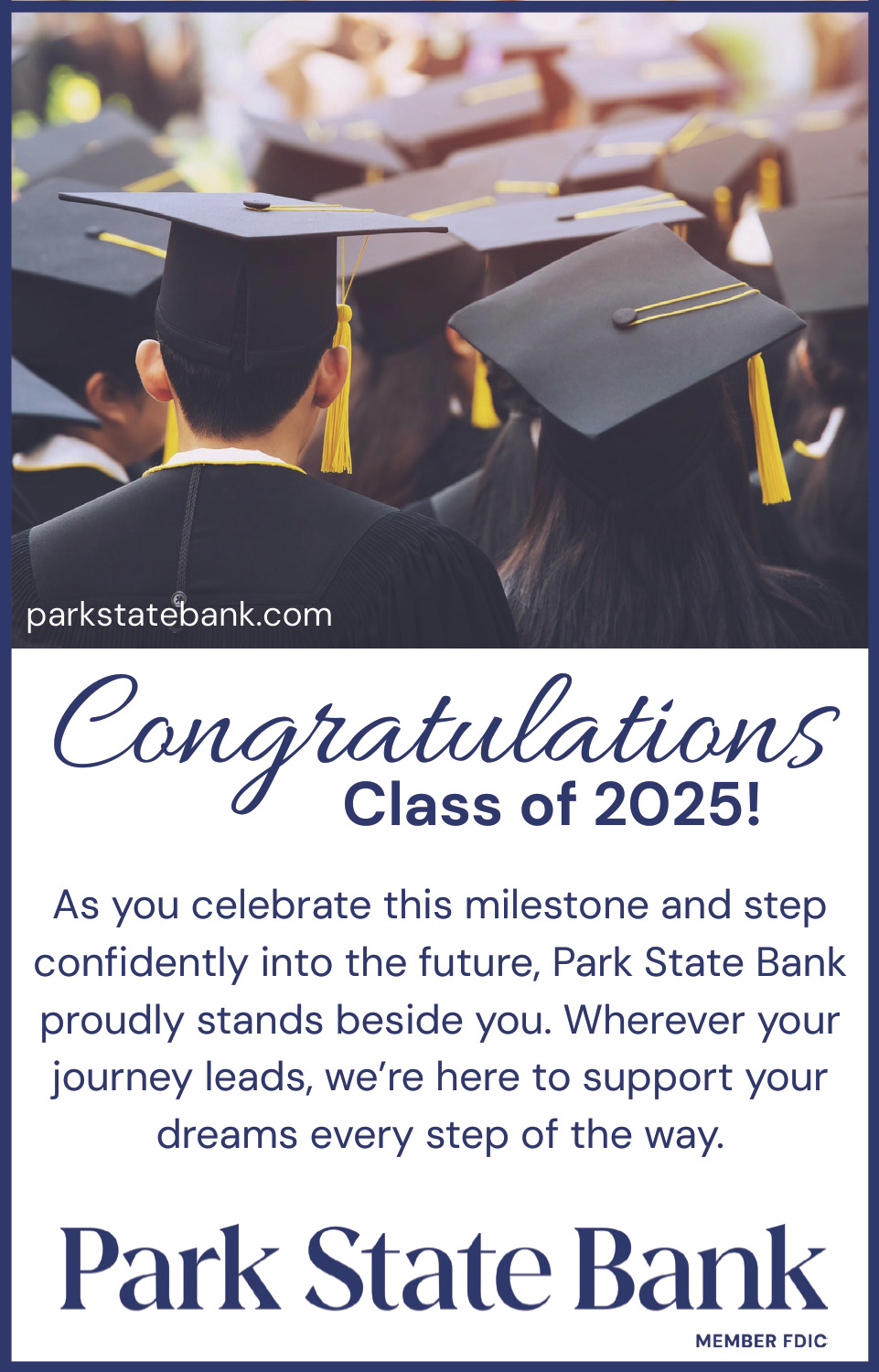 Congratulations Class of 2025!, Park State Bank