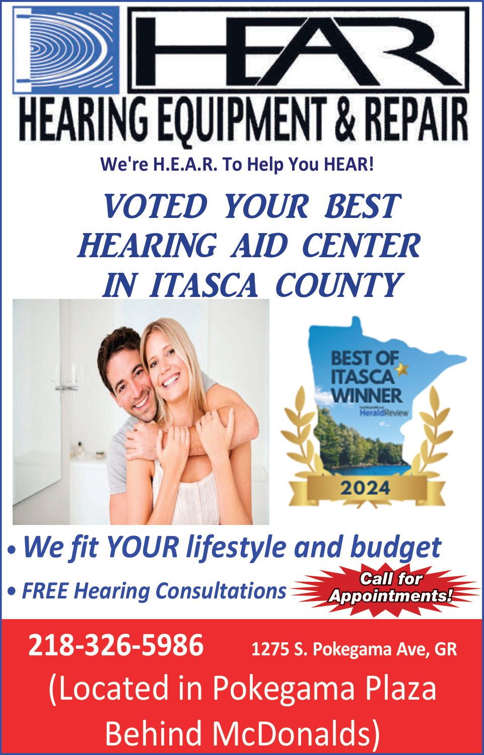 Voted Your Best Hearing Aid Center in Itasca County, Hear Hearing Equipment & Repair , Hibbing, MN