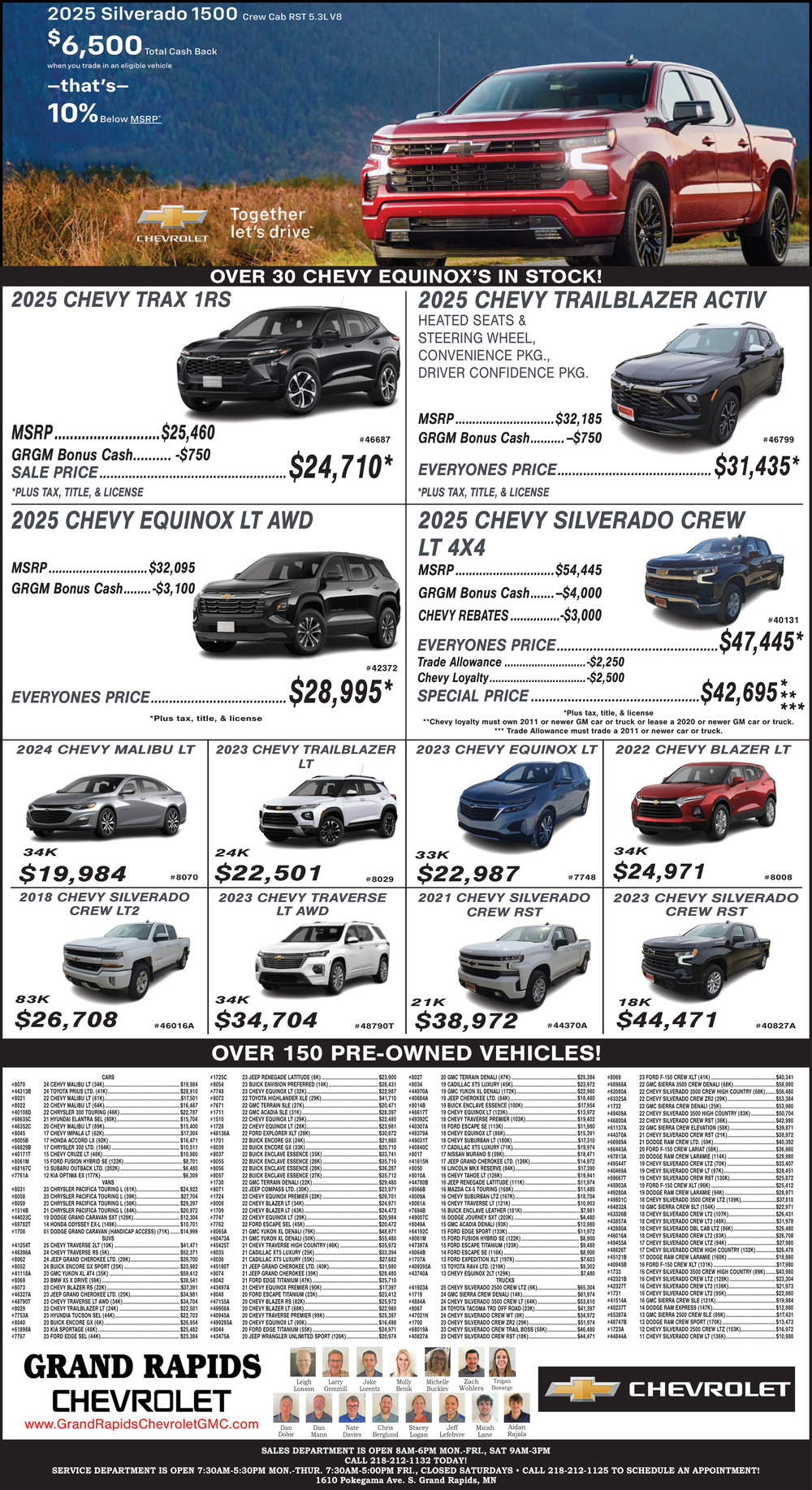 Over 30 Chevy Equinox's in Stock!, Grand Rapids GM, Grand Rapids, MN