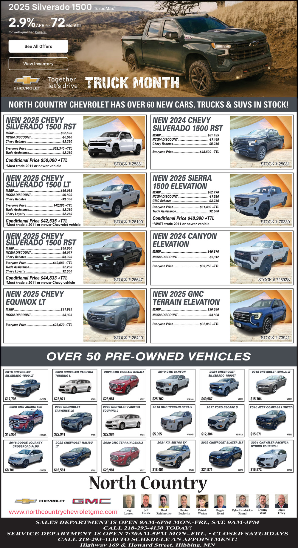 Over 60 Pre-Owned Vehicles, North Country GM, Hibbing, MN