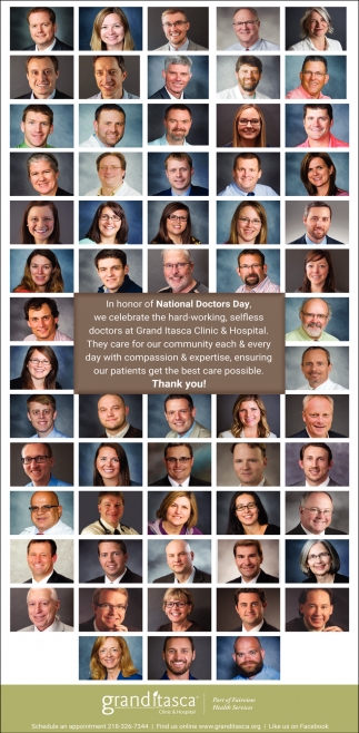 In Honor Of National Doctors Day, We Celebrate The Hard-Working, Selfless Doctors At Grand Itasca Clinic & Hospital.