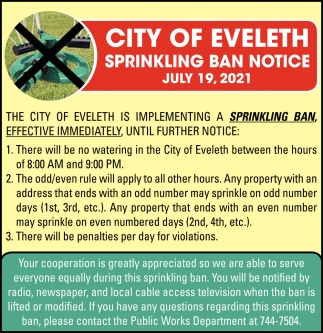 Sprinkling Ban Notice