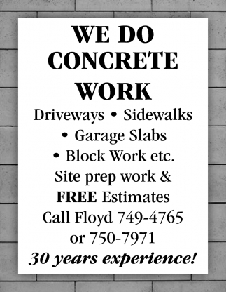 We Do Concrete Work