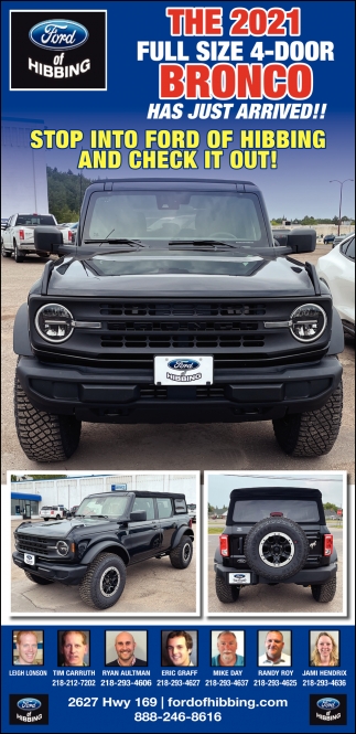 The 2021 Full Size 4-Door Bronco Has Just Arrived!!