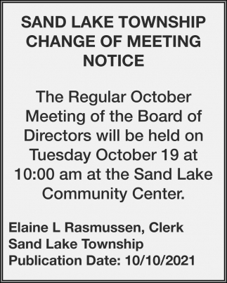 Change Of Meeting Notice