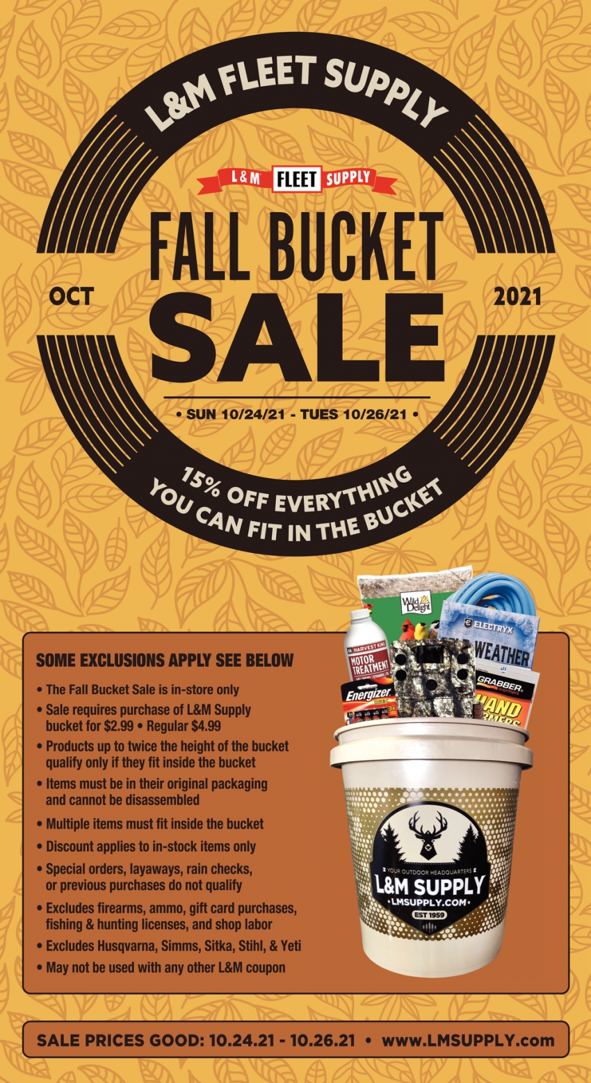 Fall Bucket Sale 