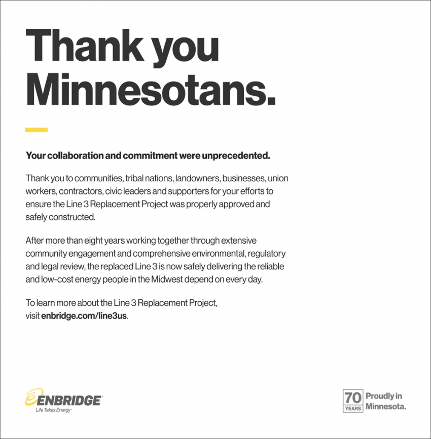 Thank You Minnesotans
