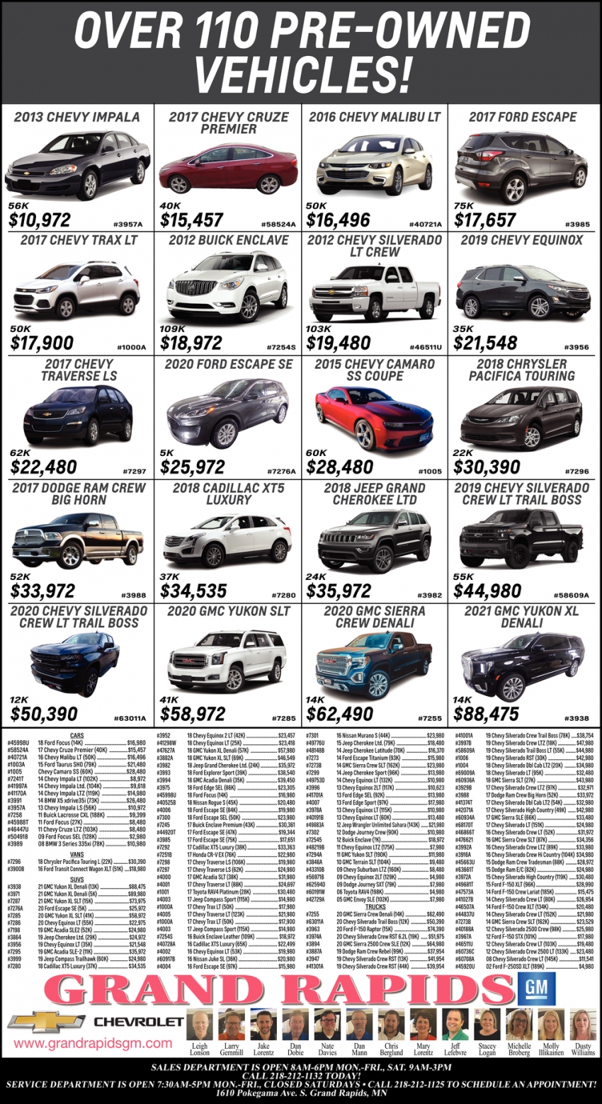 Over 110 Pre-Owned Vehicles!