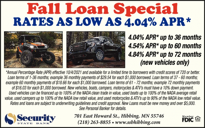 Fall Loan Special