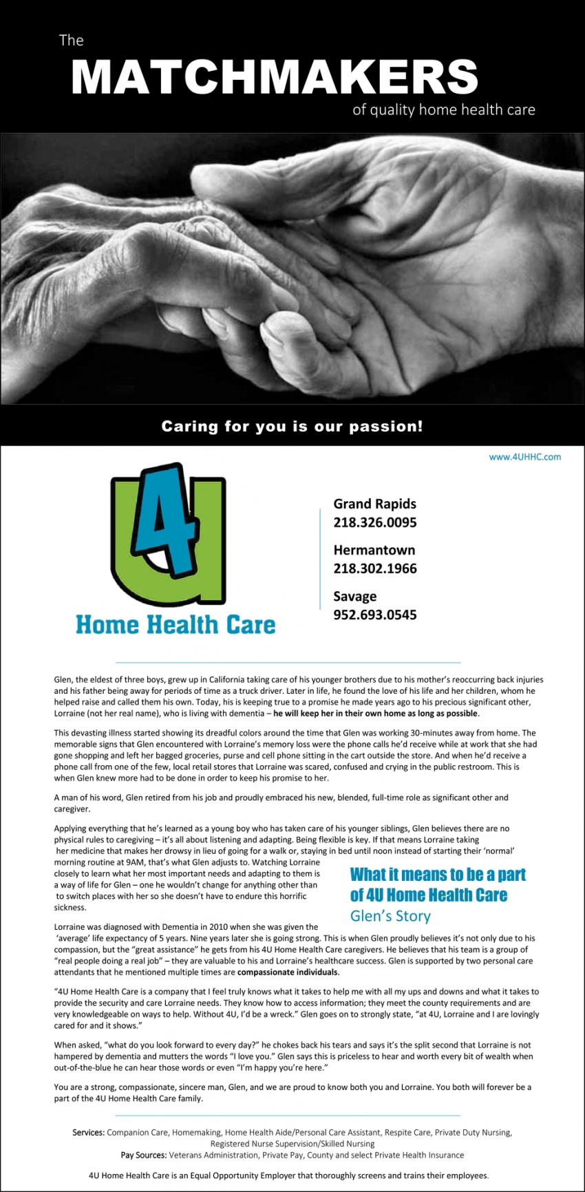 The Matchmakers Of Quality Home Health Care
