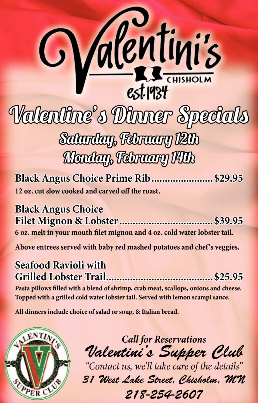 Valentine's Dinner Specials