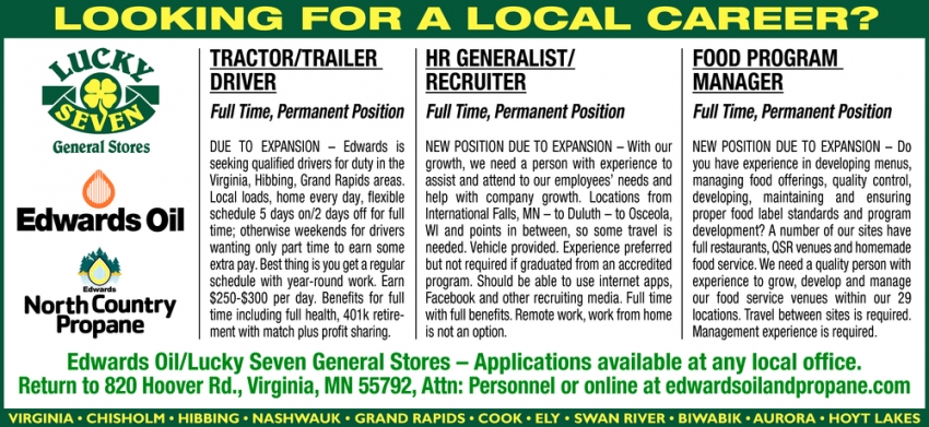 Looking For A Local Career?