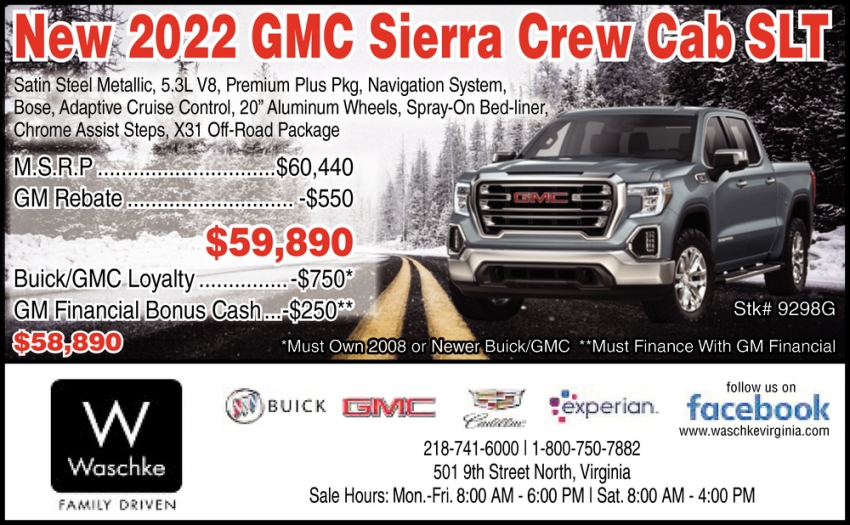 New 2022 GMC Sierra Crew Cab SLT
