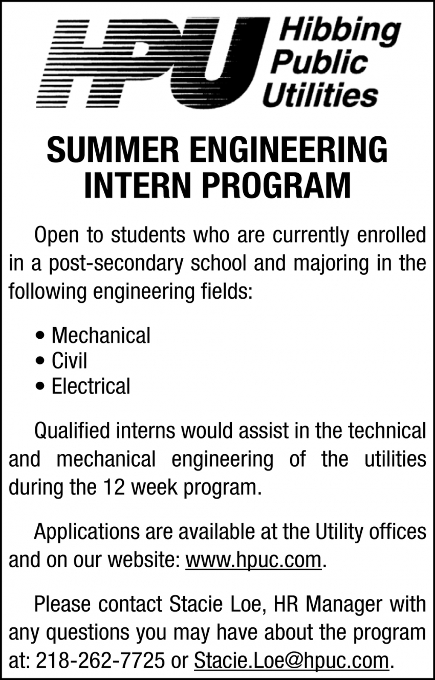 Summer Engineering Intern Program