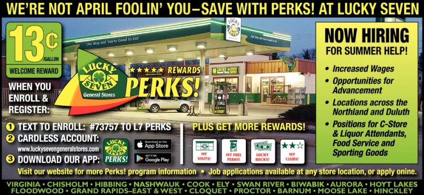 We're Not April Foolin' You-Save With Perks! At Lucky Seven!