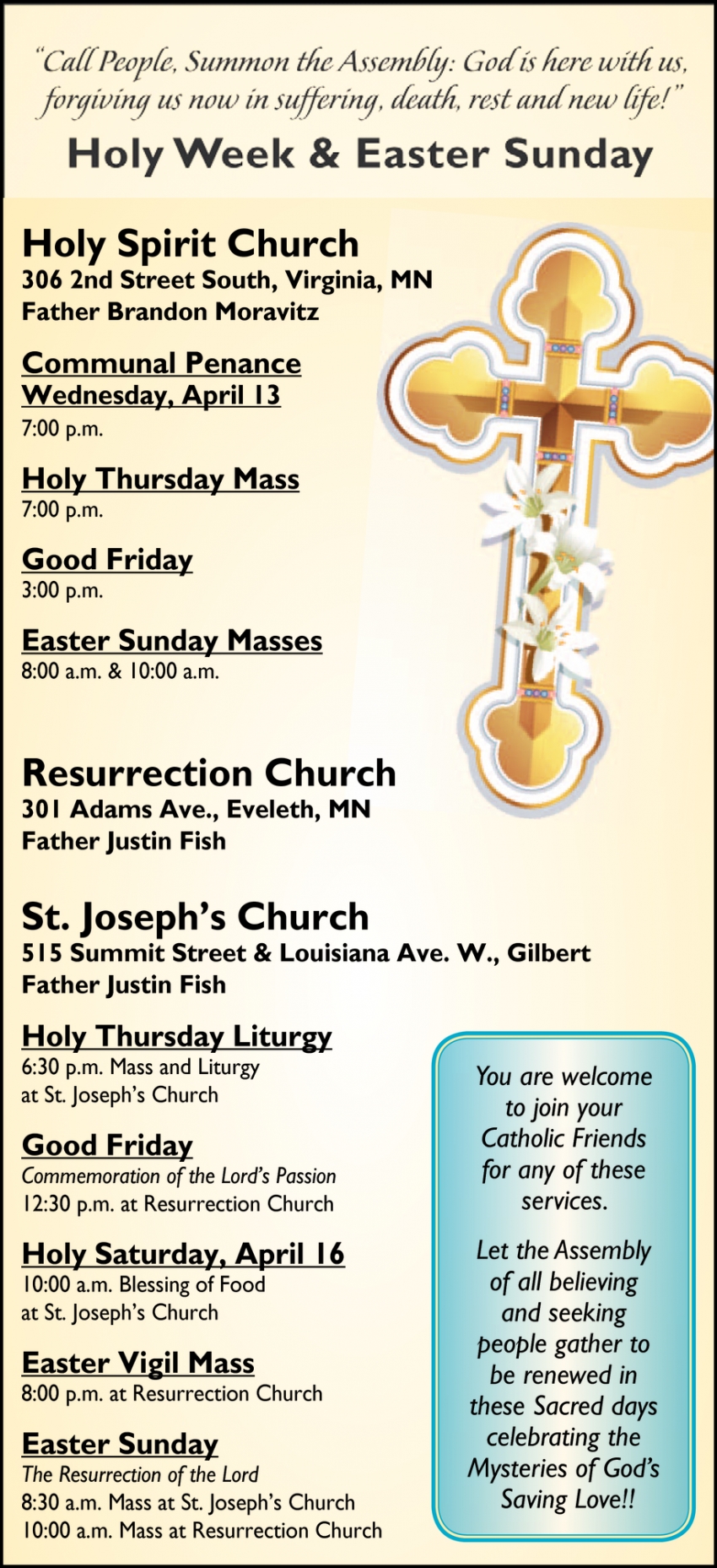 Holy Week & Easter Sunday